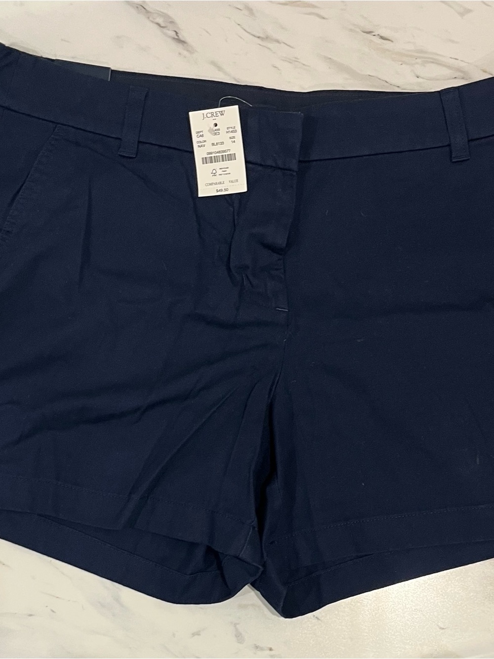 J. Crew Navy Blue Women's Cotton Chino Bermuda Shorts